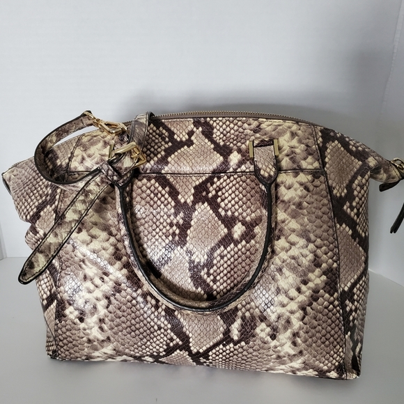 Michael Kors Lenox Python Embossed Leather Satchel - Picture 3 of 5